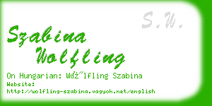 szabina wolfling business card